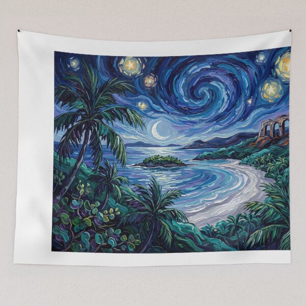 Item preview, US Virgin Islands Starry Night Beach designed and sold by Bad-Decisions-Designs.