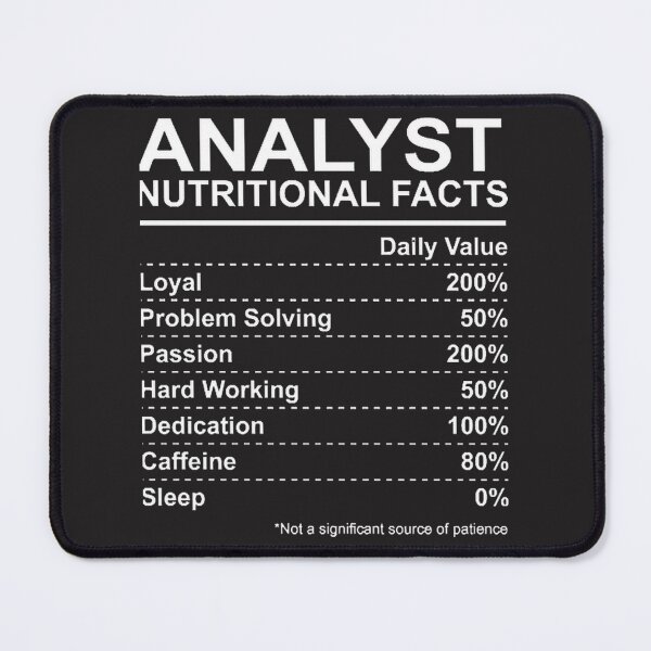 Item preview, Analyst Nutritional Facts Funny Data Scientist Nutrition Chart Design designed and sold by OneCuriousFox.