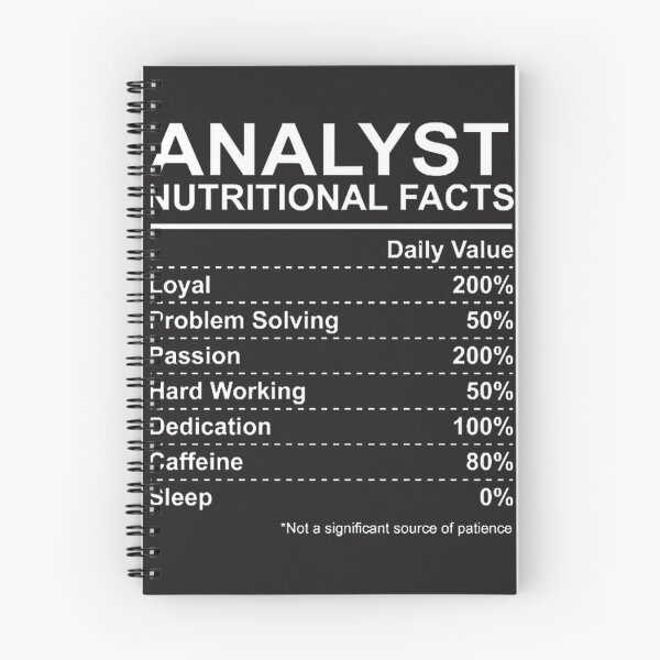 Artikelvorschau, Analysten-Nährwertangaben Lustiges Design für Datenwissenschaftler-Nährwerttabellen entworfen und verkauft von OneCuriousFox.
