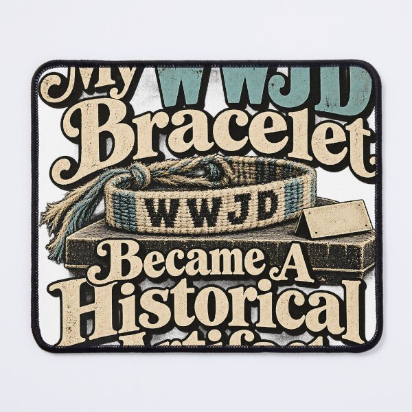Item preview, My WWJD Bracelet Became A Historical Artifact Funny Exvangelical Letterpress Shirt designed and sold by GloryandFame.