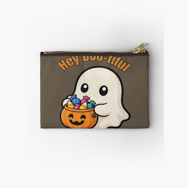 Item preview, Hey Boo-tiful - Cute Halloween Ghost with Pumpkin Candy Bucket designed and sold by CraftyValley.