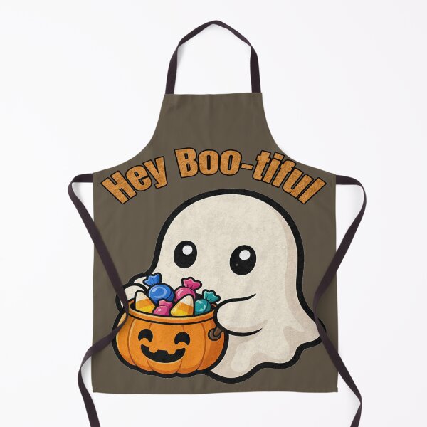 Item preview, Hey Boo-tiful - Cute Halloween Ghost with Pumpkin Candy Bucket designed and sold by CraftyValley.