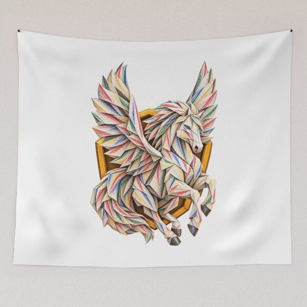 Item preview, Pegasus Origami Art – Colorful Geometric Paper Winged Horse | PLUSHIWORLD designed and sold by PLUSHIWORLDtm.