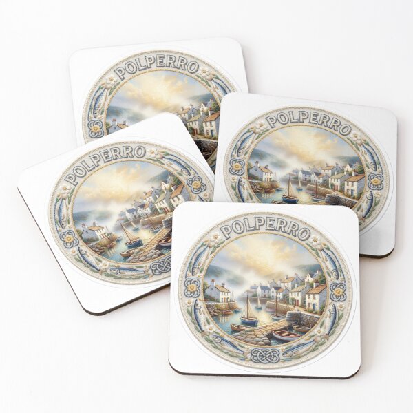 Item preview, Polperro England Cornwall Fishing Village Harbor Embroidered Patch Sticker designed and sold by Imaginarium of Chaos falcon88 .