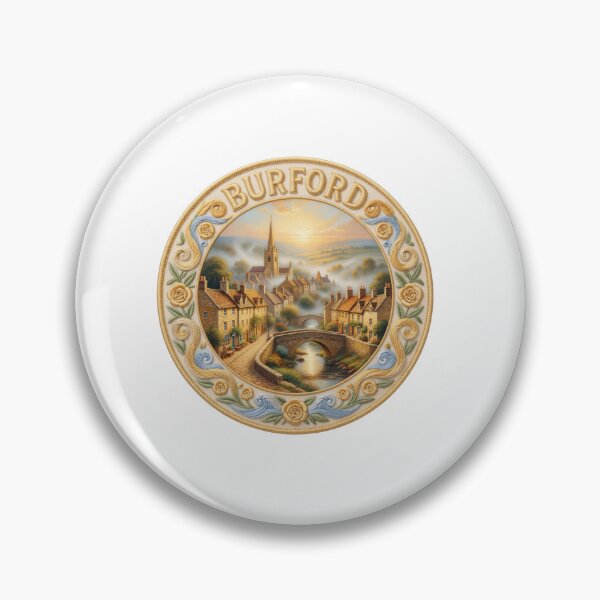 Item preview, Burford England Cotswolds Honey Stone High Street Embroidered Patch Sticker designed and sold by Imaginarium of Chaos falcon88 .