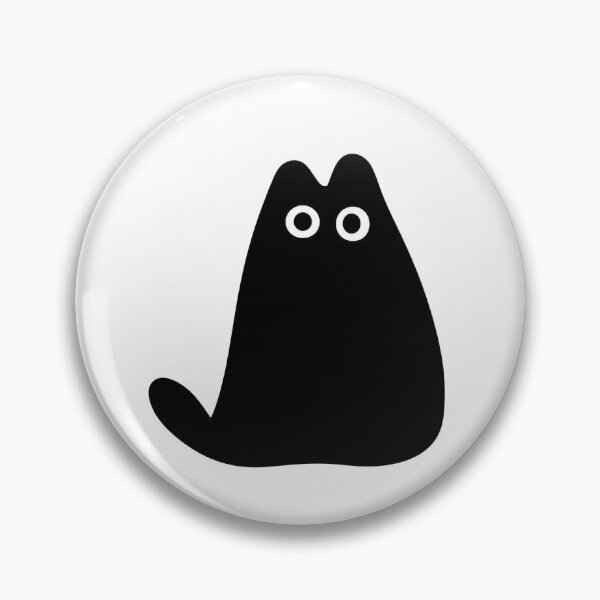 Item preview, Minimalist Black Cat with Big White Eyes designed and sold by -KRAFTWERK.
