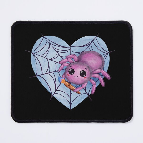 Item preview, Cute Pink Spider in Heart Web Watercolor Illustration designed and sold by ArtTinulyaOk.