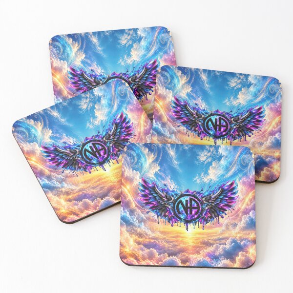 Item preview, NA Wings of Recovery – Neon Blue & Purple Sobriety Art designed and sold by ArtistWill.