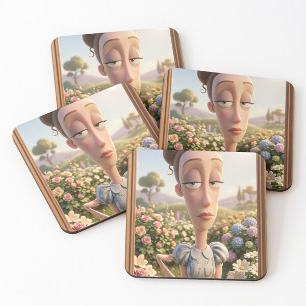 Item preview, Stylized portrait of a girl in a garden of flowers designed and sold by Vintage Designs +.