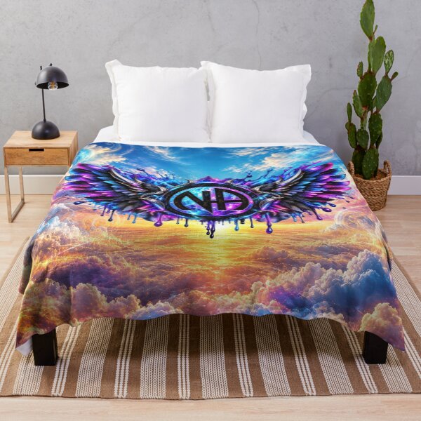 Item preview, NA Wings of Recovery – Neon Blue & Purple Sobriety Art designed and sold by artistwill.