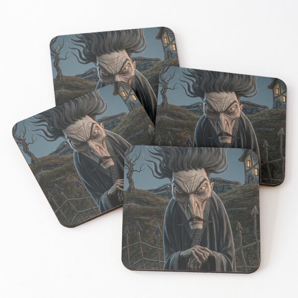 Item preview, Creepy man with a mustache horror halloween art designed and sold by Vintage Designs +.