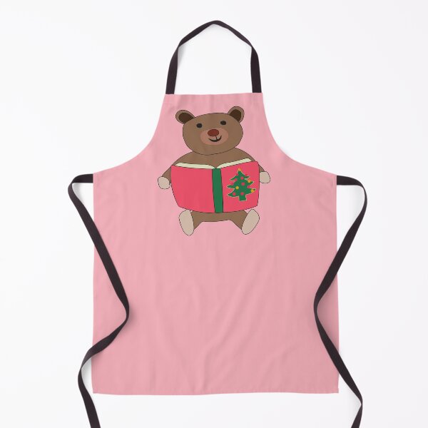 Item preview, Cute Teddy Bear Reading Christmas Book Illustration - Pink Holiday Decor designed and sold by Caterina@.