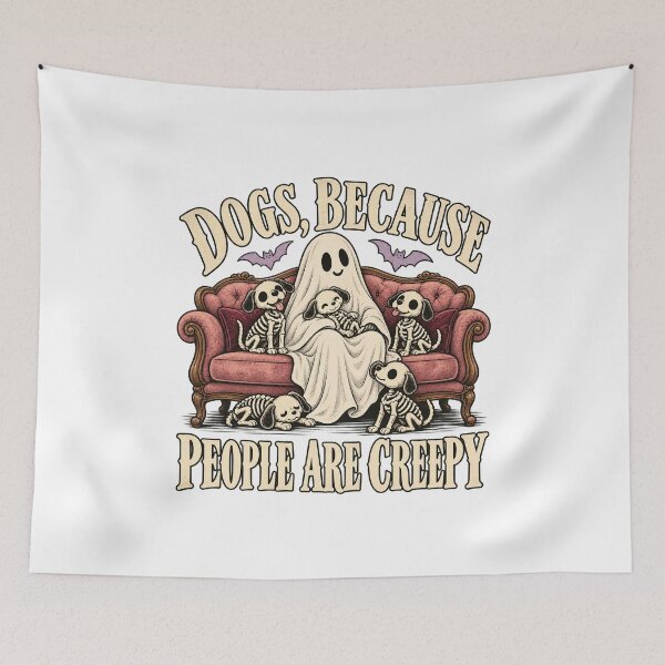 Item preview, Dogs Because People Are Creepy Spooky Dog Lover Ghost designed and sold by NicheMuse Studio.
