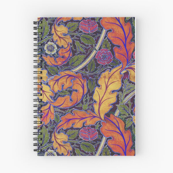 Item preview, Distressed autumn rust Acanthus & Rose William Morris floral designed and sold by Anne Londez Studio.