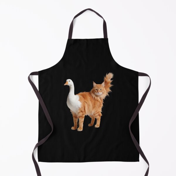 Item preview, Two-Headed Ginger Cat and White Goose Hybrid designed and sold by OksArtStudio.