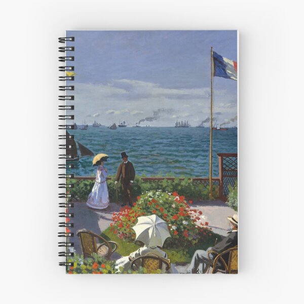 Artikelvorschau, Garten in Sainte-Adresse von Claude Monet: Sonnenbeschienenes impressionistisches Küstenplakat entworfen und verkauft von artofuniverse.