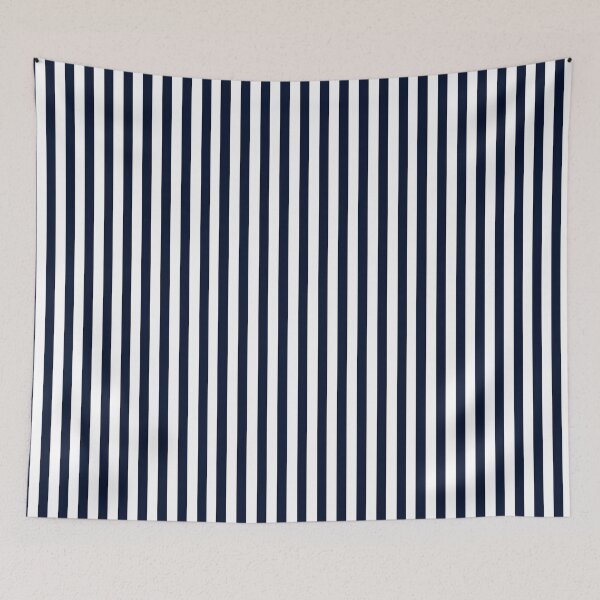 Item preview, Narrow stripes in navy blue and white designed and sold by RishabhArts1.