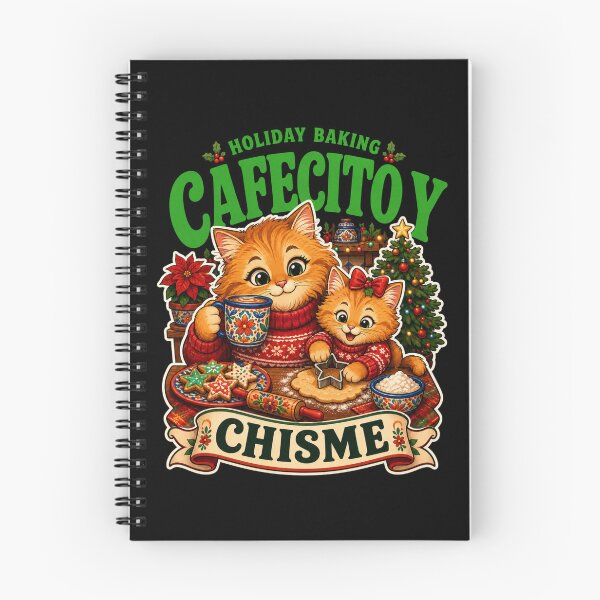 Item preview,  Retro Cafecito Y Chisme Holiday Baking Cats Christmas designed and sold by Design Vibras.
