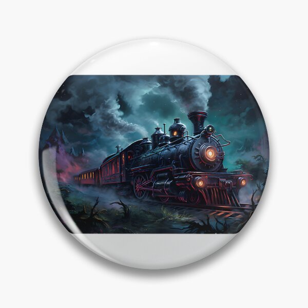 Item preview, Spooky Steam Train Illustration with Haunted Vibes and Vintage Style designed and sold by NurseAxis.