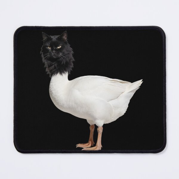 Item preview, White Goose with Black Cat Head designed and sold by OksArtStudio.