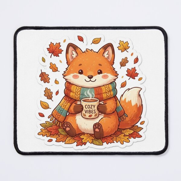 Item preview, Cozy Fox Autumn Coffee Vibes Sticker designed and sold by Elhocinr.