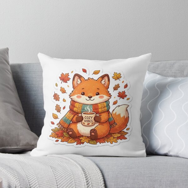 Item preview, Cozy Fox Autumn Coffee Vibes Sticker designed and sold by Elhocinr.