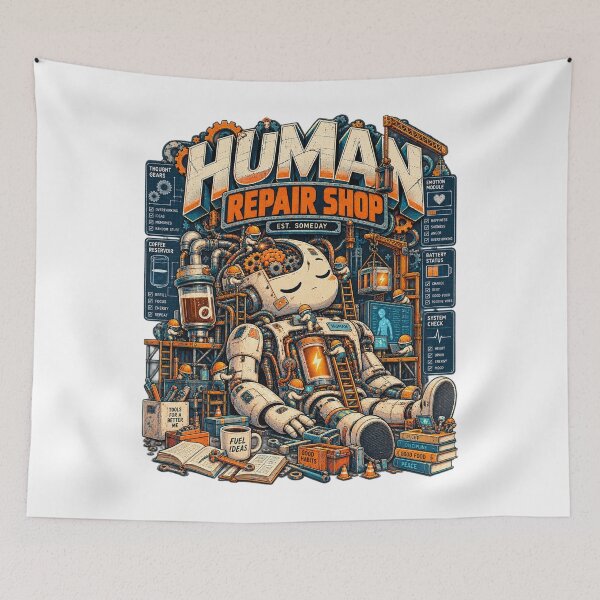 Item preview, Human Repair Shop – Tools for a Better Me | Funny Robot Engineering designed and sold by NarpLTD.