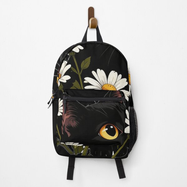 Item preview, Black Cat with Daisies and Monarch Butterfly designed and sold by urbancanvas2.