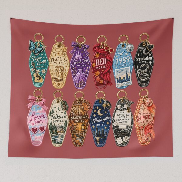 Item preview, Vintage Taylor Swift Albums Eras Motel Keys Vintage Music sticker pack designed and sold by taylorvinyls.