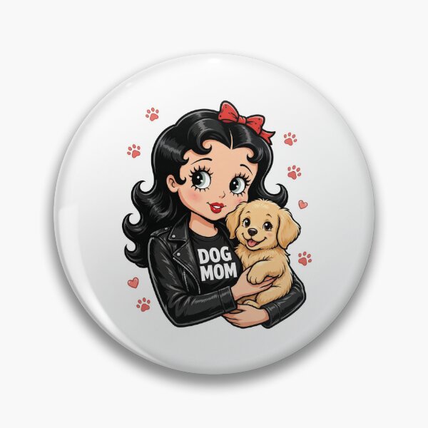 Item preview, Dog Mom – Pin-Up Woman with Puppy – Funny Dog Mom Gift Shirt designed and sold by DetroitNell.