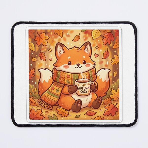 Item preview, Cozy Fox Autumn Coffee Vibes Sticker designed and sold by Elhocinr.