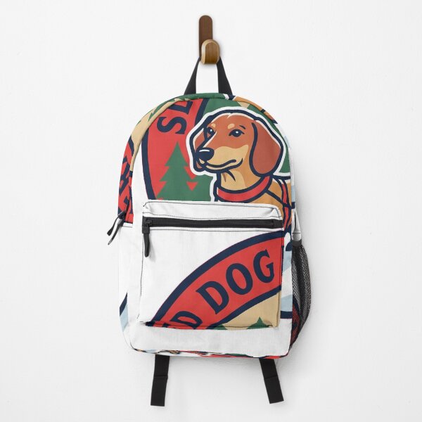 Item preview, Sled Dog In Training Funny Dachshund Christmas Badge designed and sold by DesignbyKaan.