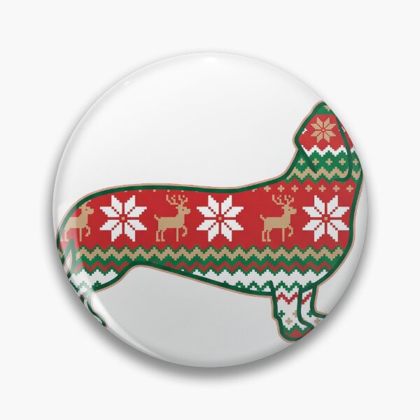 Item preview, Christmas Sweater Pattern Dachshund Silhouette designed and sold by DesignbyKaan.