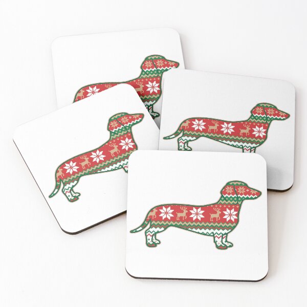 Item preview, Christmas Sweater Pattern Dachshund Silhouette designed and sold by DesignbyKaan.