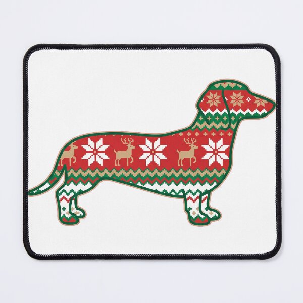 Item preview, Christmas Sweater Pattern Dachshund Silhouette designed and sold by DesignbyKaan.