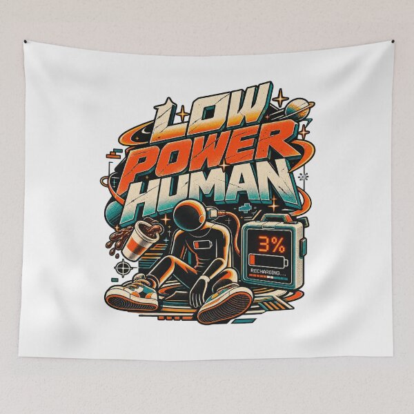 Item preview, Low Power Human – 3% Recharging Retro Space Tech designed and sold by NarpLTD.