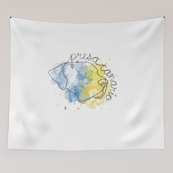 Item preview, Presa Canario One Line Art - Flag Watercolor / Line and Watercolor Art designed and sold by EfectoCreativo.