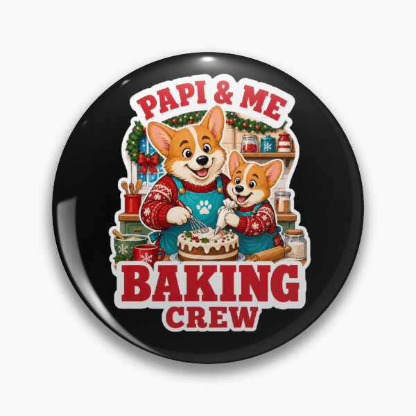 Item preview, Retro Papi And Me Baking Crew Corgi Christmas designed and sold by Design Vibras.
