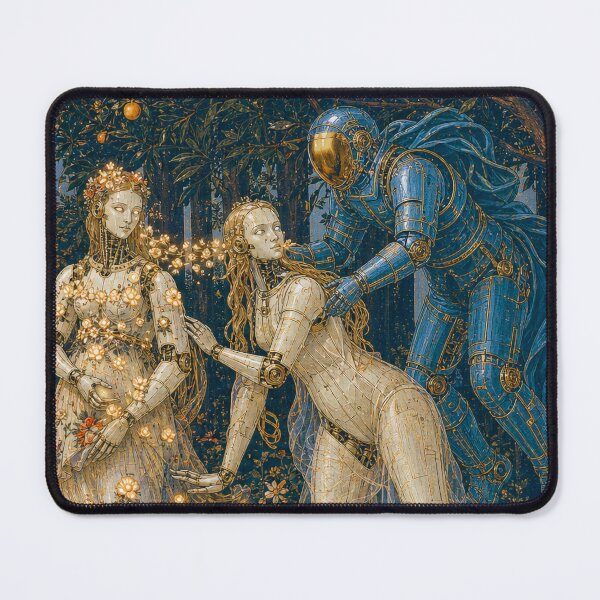 Item preview, Zephyr and Flora Cyber Renaissance Art Print designed and sold by DMarquiseArt.