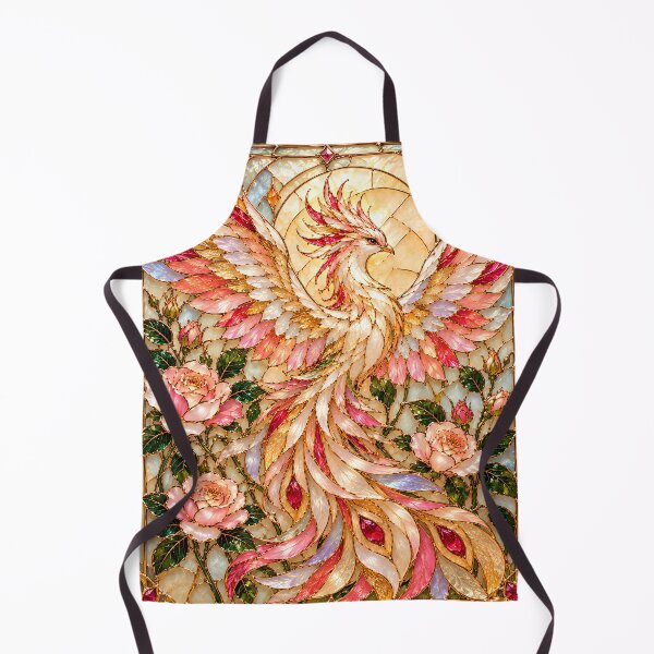 Artikelvorschau, Pink Phoenix with Roses – Stained Glass Floral Art entworfen und verkauft von ManJiangHong.