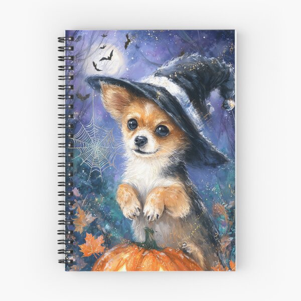 Item preview, Halloween Chihuahua Puppy with Pumpkin – Witch Hat Small Dog Wall Art designed and sold by elisarasada.