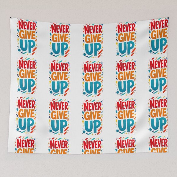 Item preview, Never Give Up Motivational Quote Sticker designed and sold by ayushidesign.