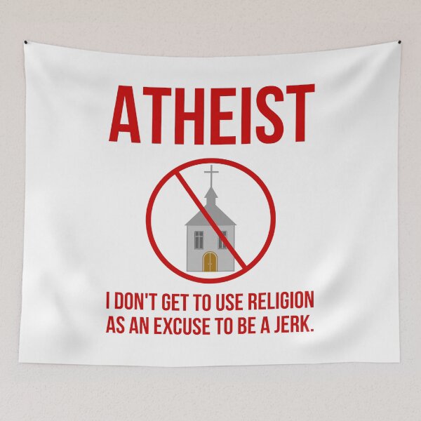Item preview, Atheist I don’t get to use religion as an excuse to be a jerk. designed and sold by Rachel the Artist .