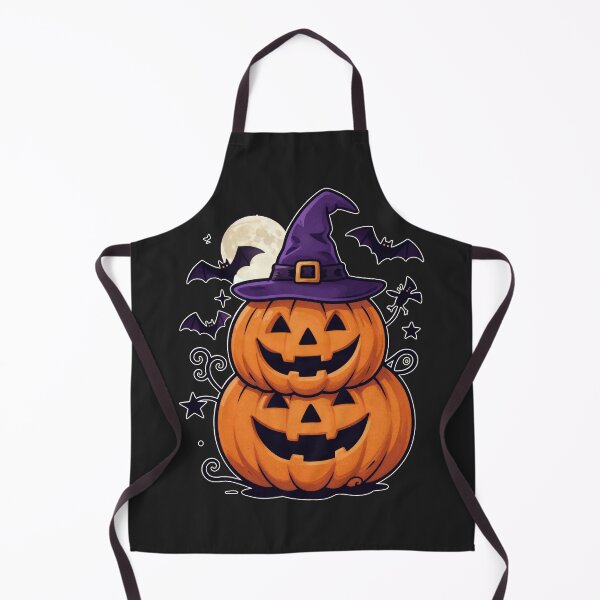 Item preview, Spooky Double Pumpkin Witch Hat Bats Moon designed and sold by Canislupus80.