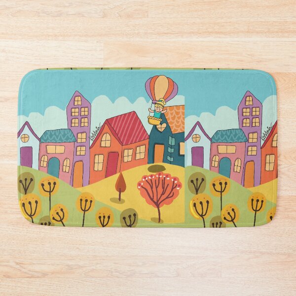 Item preview, Hot air balloon city colorful designed and sold by Keddmia.