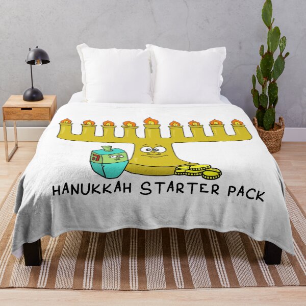 Item preview, Hanukkah Starter Pack Sticker | Funny Menorah Dreidel Gelt Pun designed and sold by MyxaART.
