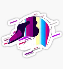 Swan animal Eighties Retro Violet and Purple Sticker
