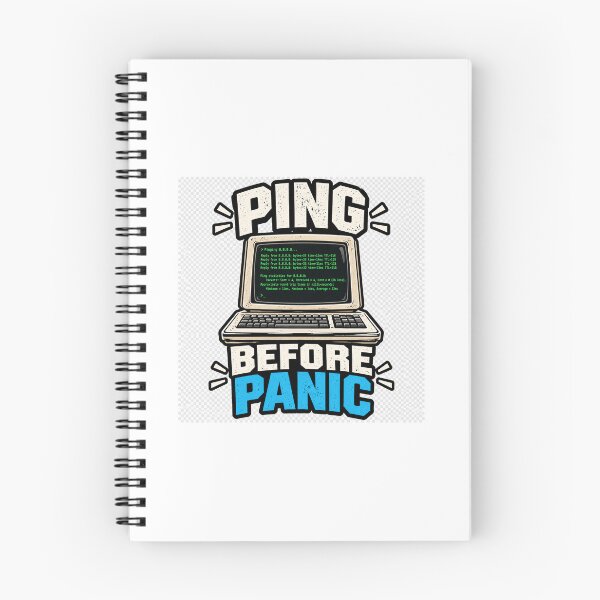 Item preview, Ping Before Panic – Funny Networking IT Design designed and sold by TBillMAG — Retro Tech & IT Humor.