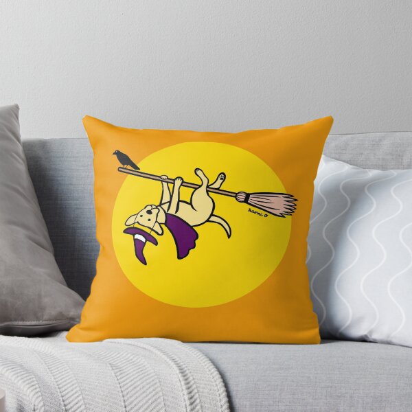 Item preview, Jinete de escoba de labrador amarillo de Halloween designed and sold by HappyLabradors.