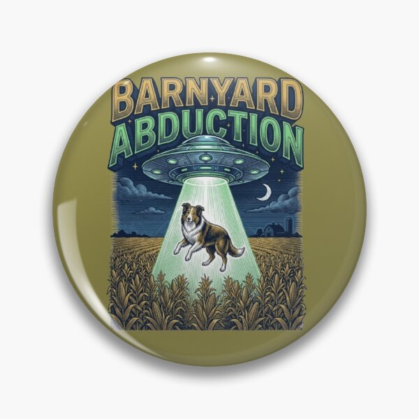 Item preview, Barnyard Abduction Funny Alien UFO Dog Sci-Fi Comedy Collie Lover Gift designed and sold by FurRealStudioCo.